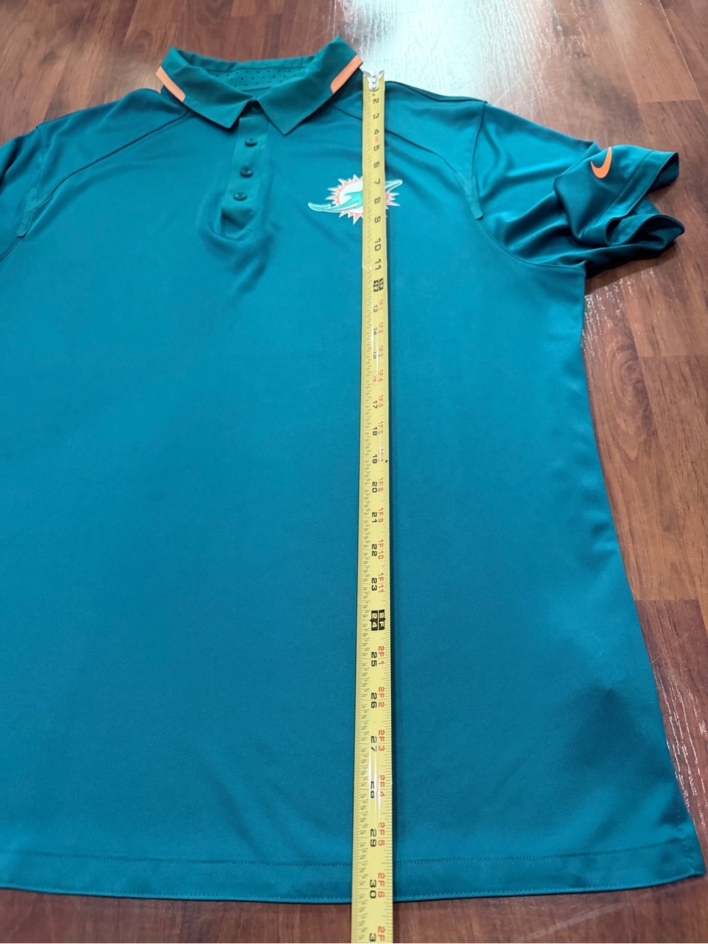 Nike Miami Dolphins Polo Shirt Size XL Aqua Orange Logo Dri-Fit NFL On Field - Picture 10 of 15